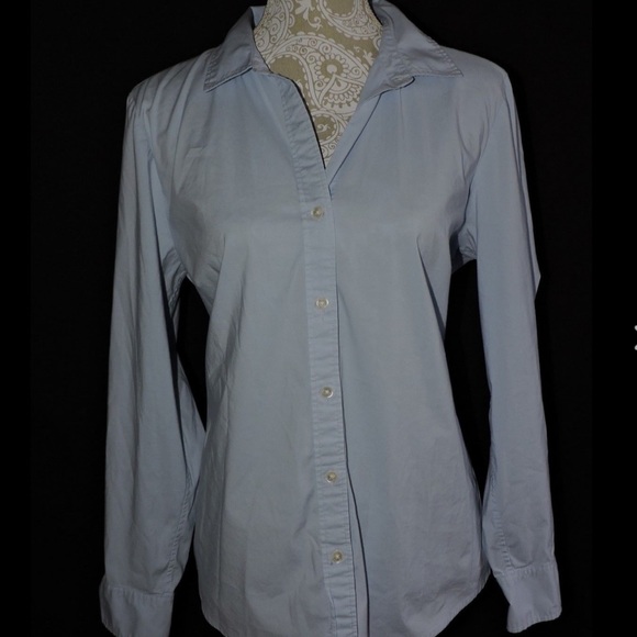 J. Jill Button Down Blue Shirt Large - Picture 7 of 8